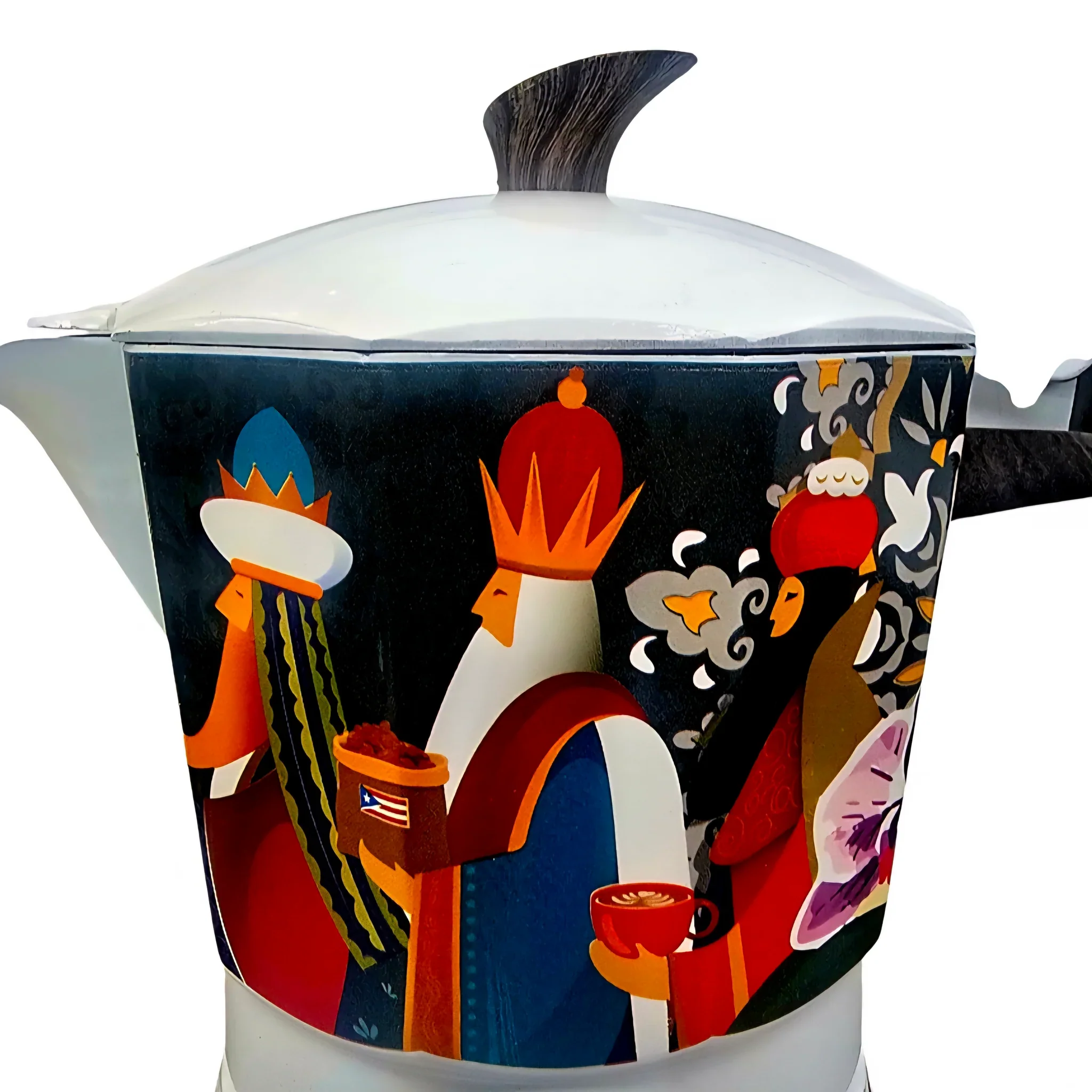 Cocina Criolla Limited Edition Moka Pots (Greca) - "Mosaico de Reyes" Design - Image 3