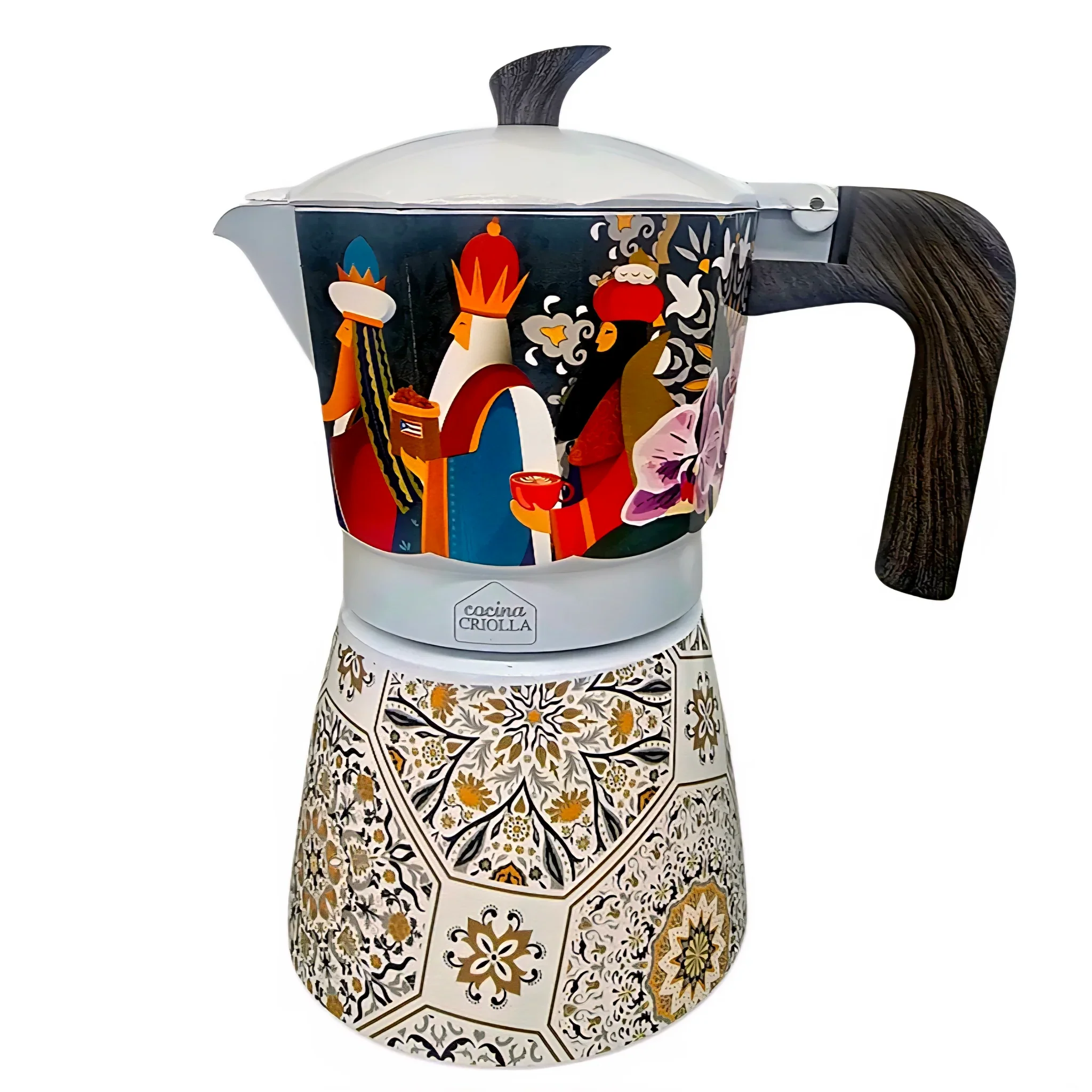 Cocina Criolla Limited Edition Moka Pots (Greca) - "Mosaico de Reyes" Design - Image 5