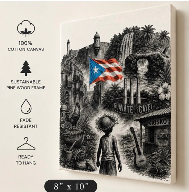 El Niño | Puerto Rico Canvas Wall Art | 8x10 Cotton Canvas Decor | Cultural Island Artwork - Image 3