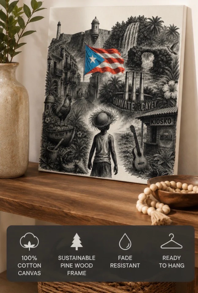 El Niño | Puerto Rico Canvas Wall Art | 8x10 Cotton Canvas Decor | Cultural Island Artwork - Image 4